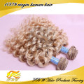 Remy Indian Hair Color #613 Human Hair Blonde Hair Weaves Curly